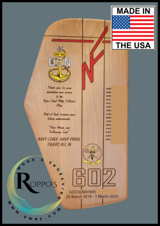 Red Alder E2 Tail Plaque